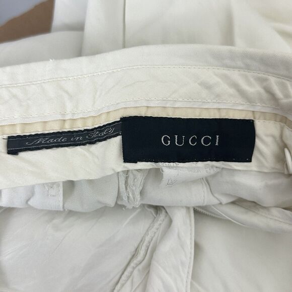 Gucci High Rise Belted Wide Leg Trousers Pants Waist 31 Off white - Picture 16 of 16